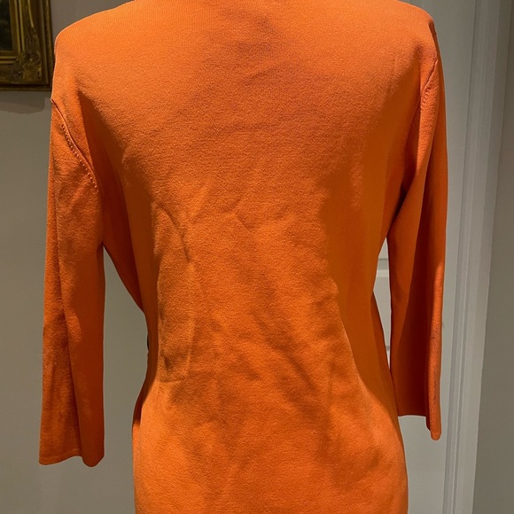 Beautiful wrap top in a striking tangerine color. - Picture 6 of 7